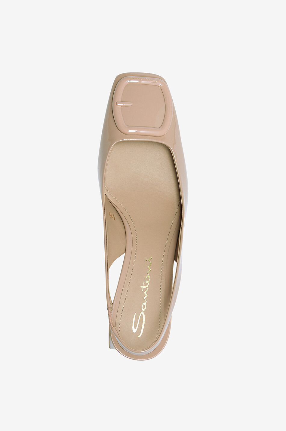SANTONI Slingback-Pumps aus Lackleder mit Blockabsatz und Schnalle 50 Damen ROSA 5
