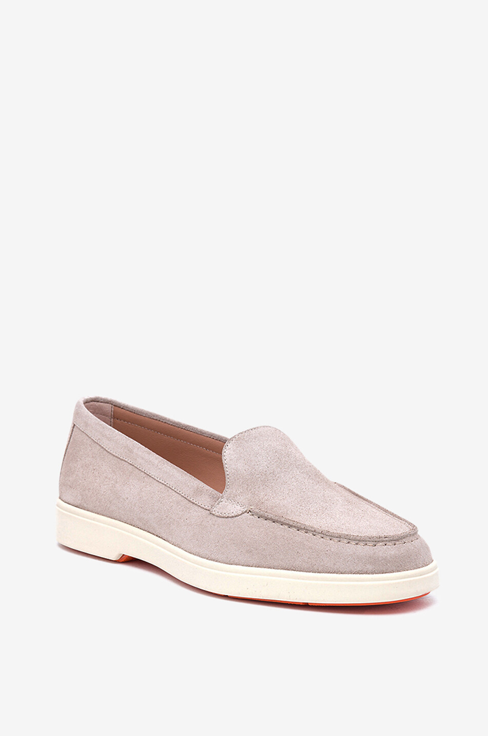 Suede loafers with rubber soles