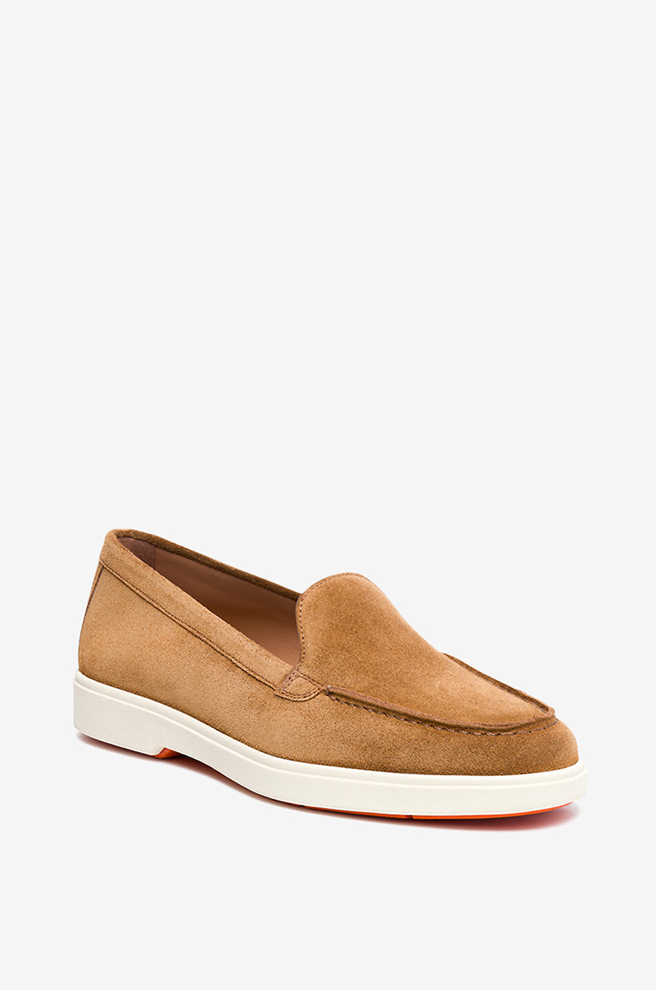 Suede loafers with rubber soles SANTONI MEDIUM BROWN Bongénie