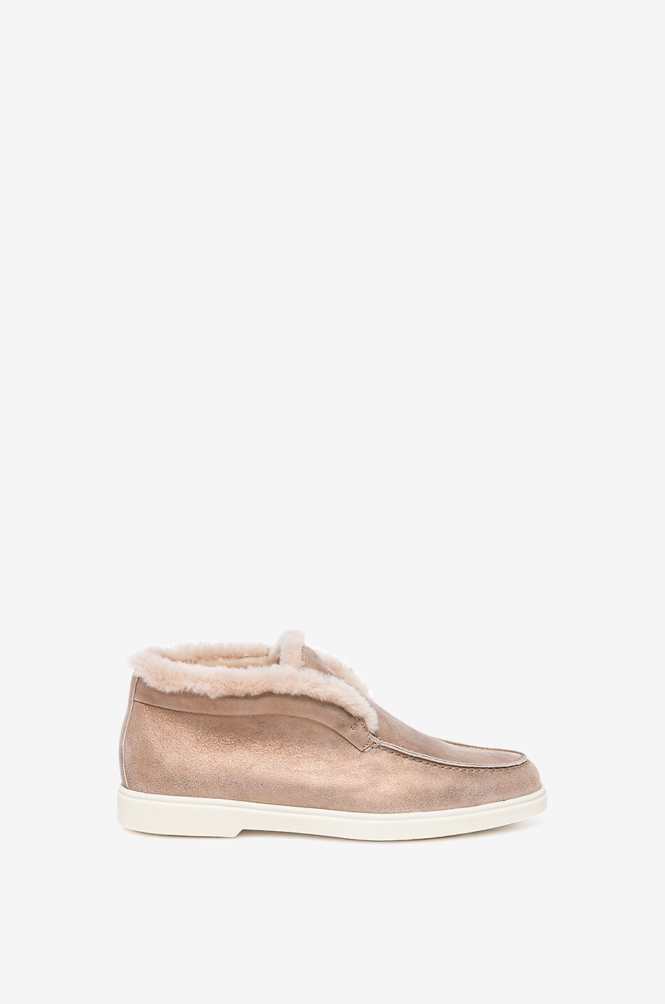 Gefütterte Desert Boots aus Metallic-Leder