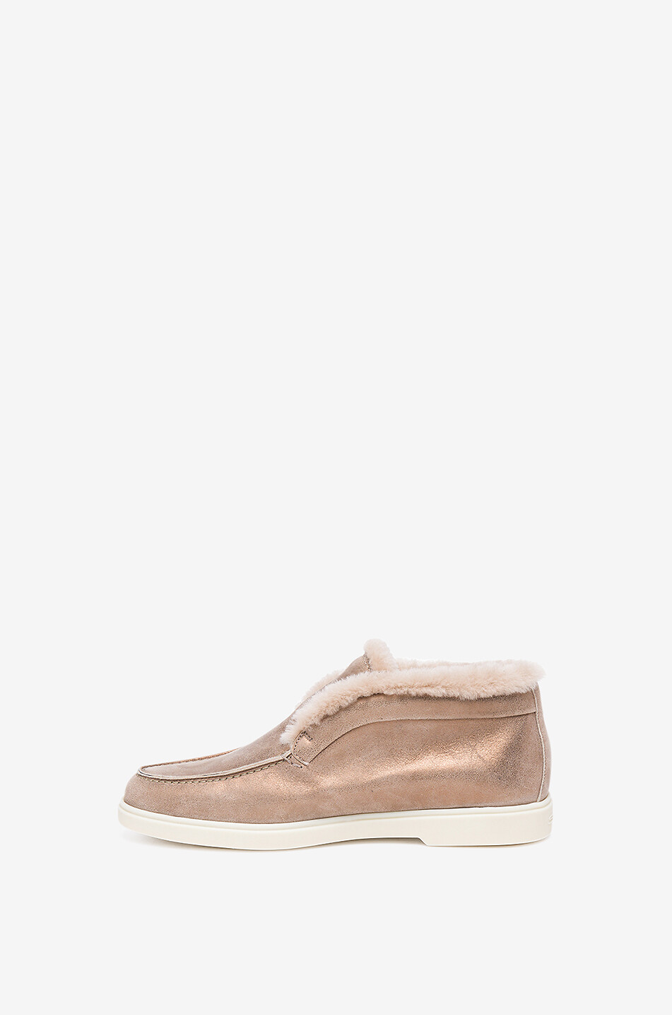 Gefütterte Desert Boots aus Metallic-Leder