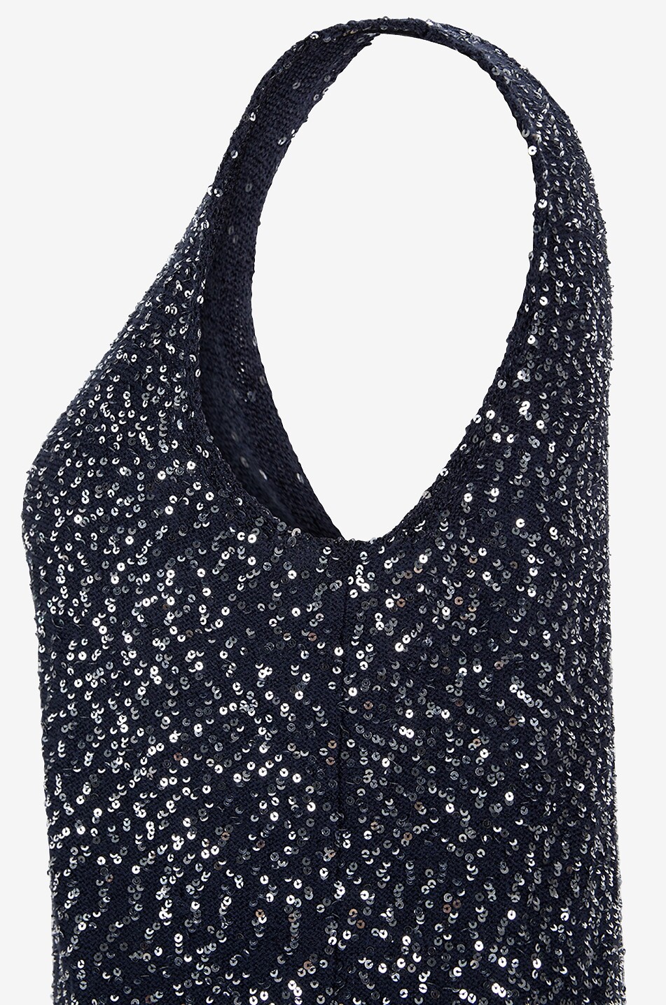 WEEKEND MAX MARA Top sans manches en maille à sequins Narva Femme BLEU FONCE 3