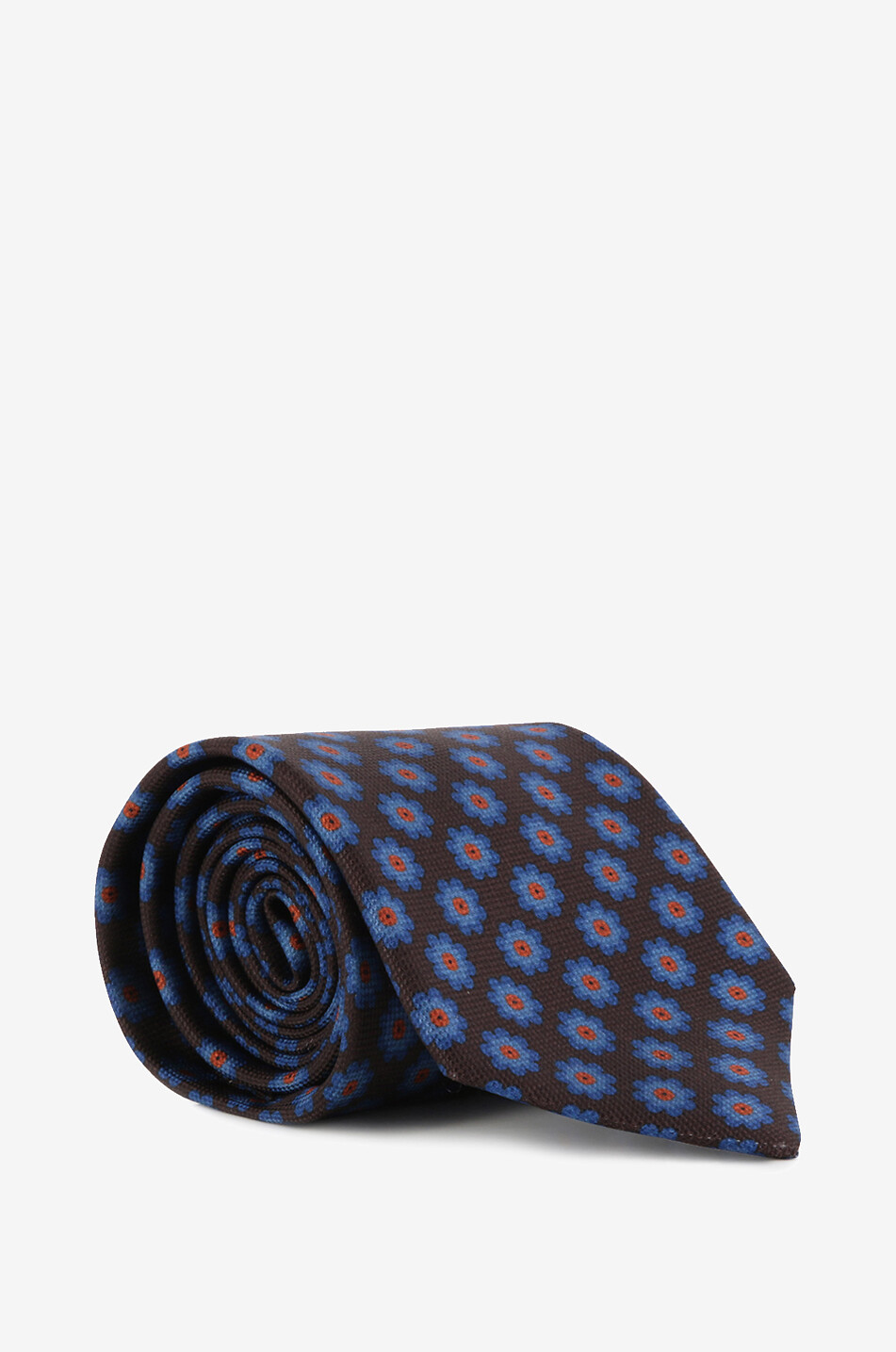 BIGI CRAVATTE Nilo flower print silk tie Men DARK BROWN 1