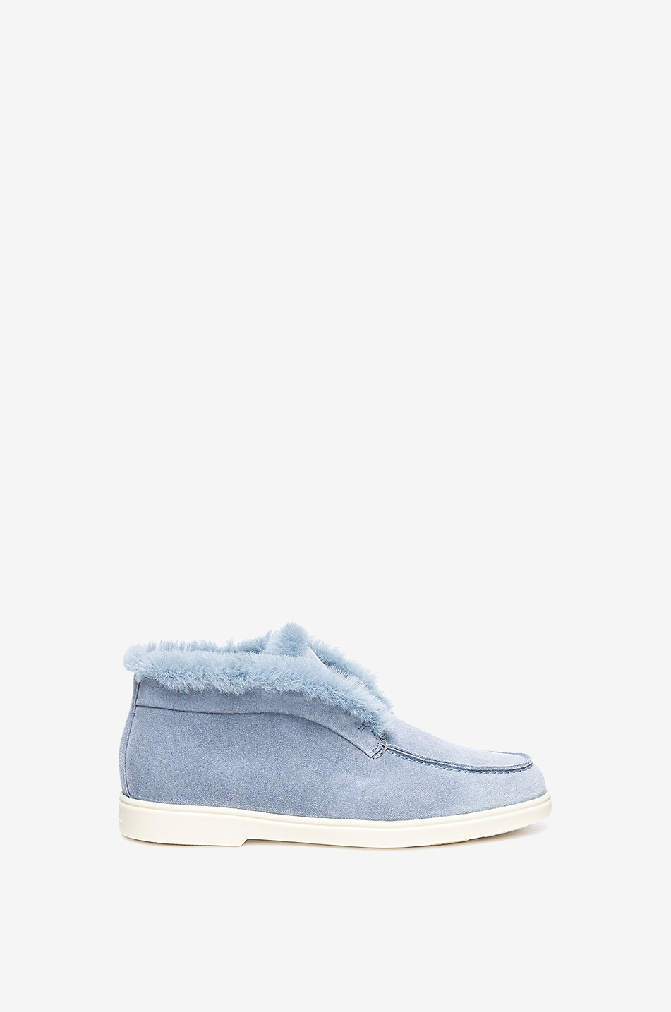 Suede and shearling desert boots