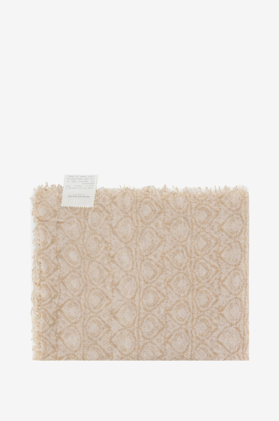 HEMISPHERE Étole en cachemire à motif feuillage Lisa Femme CAMEL 1