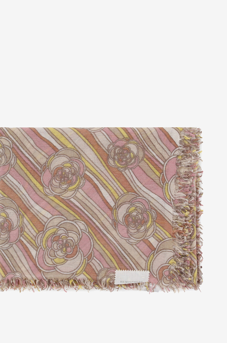 Étole en cachemire soie et modal motif fleurs et vagues Kisasmall