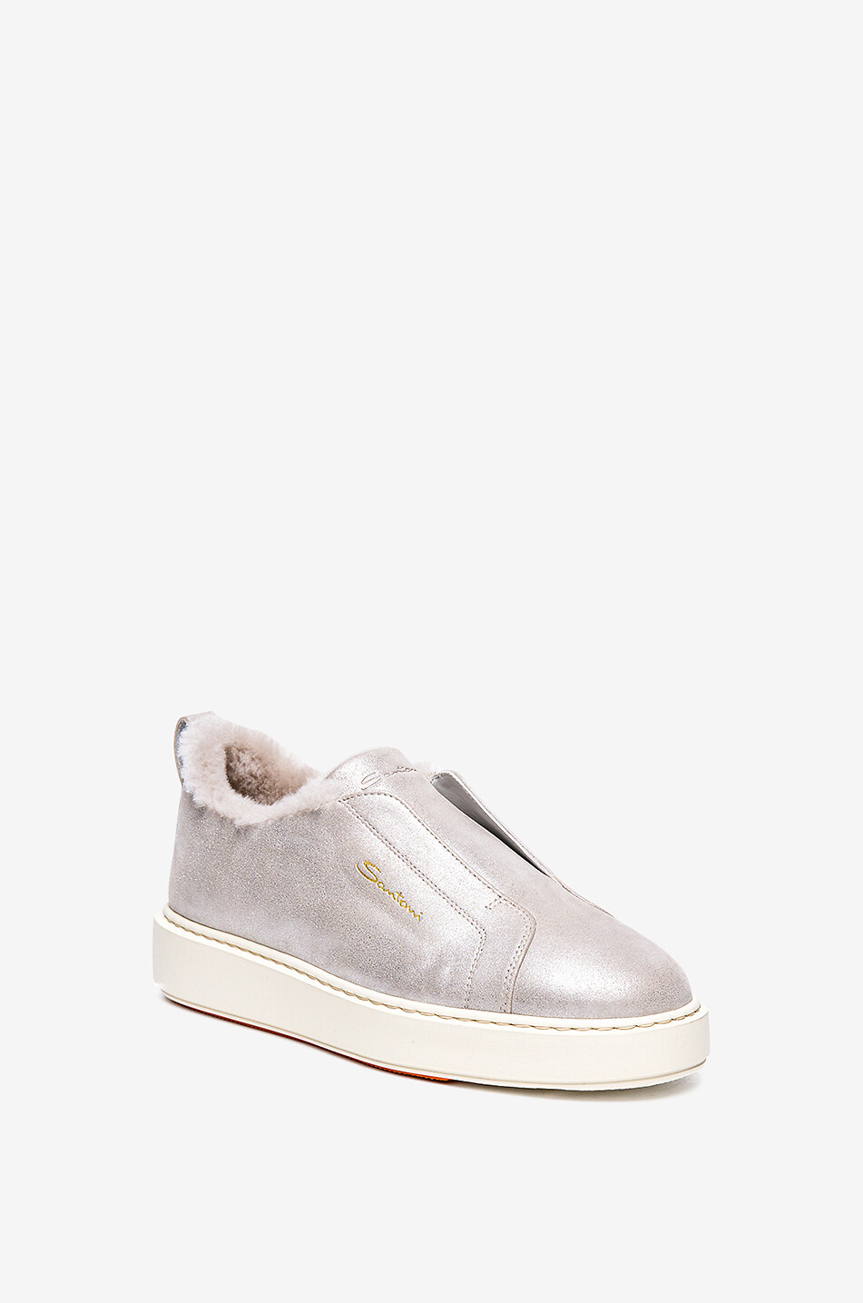 Metallic suede lined slip on sneakers SANTONI Bongenie