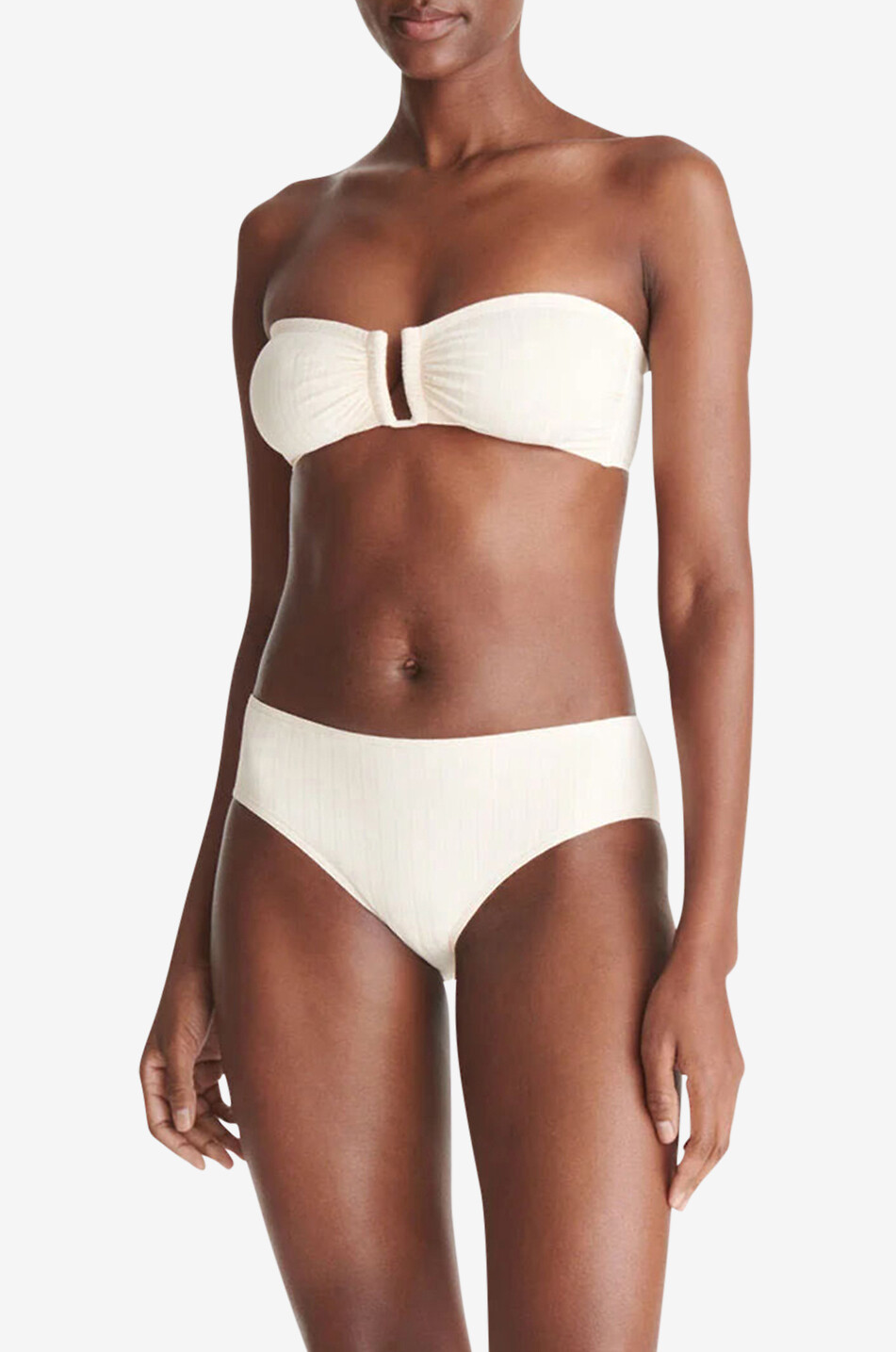 ERES Bas de bikini côtelé taille basse Terra Femme BLANC CASSE 3