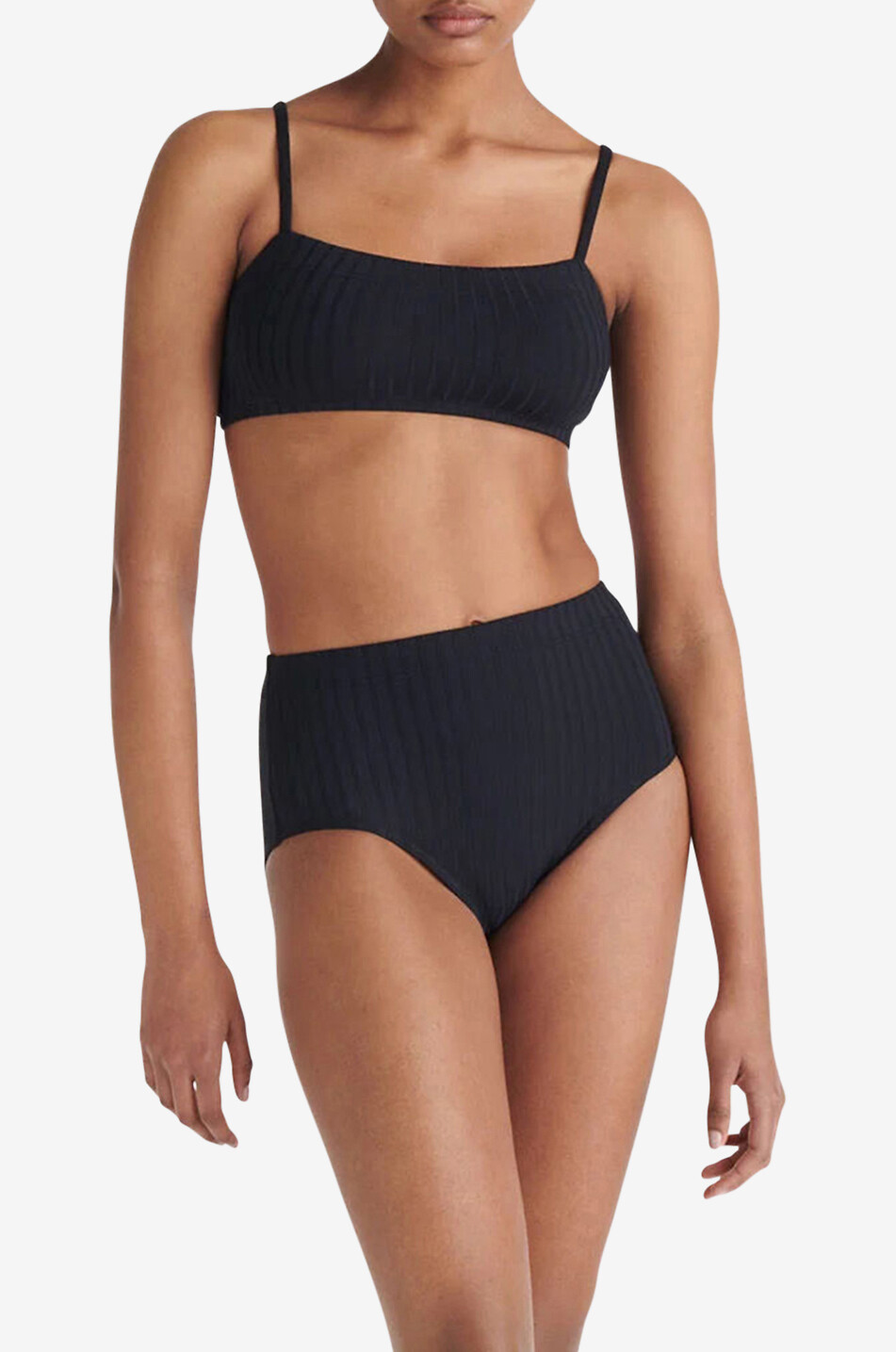 ERES Bas de bikini côtelé taille haute Costa Femme NOIR 3