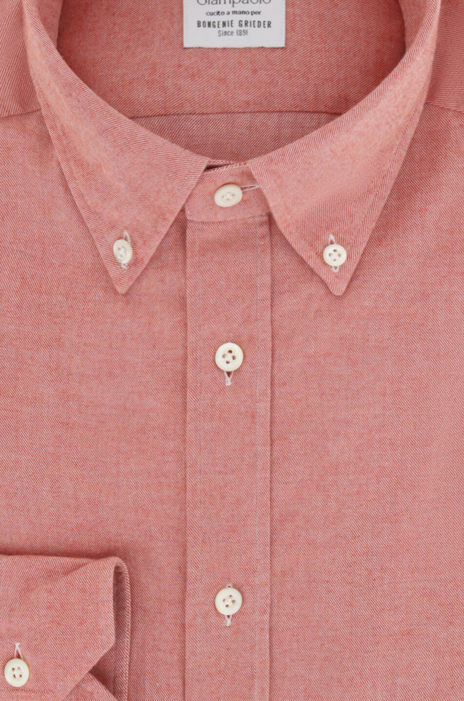 GIAMPAOLO Cotton flannel long-sleeve shirt Men MEDIUM ORANGE 2