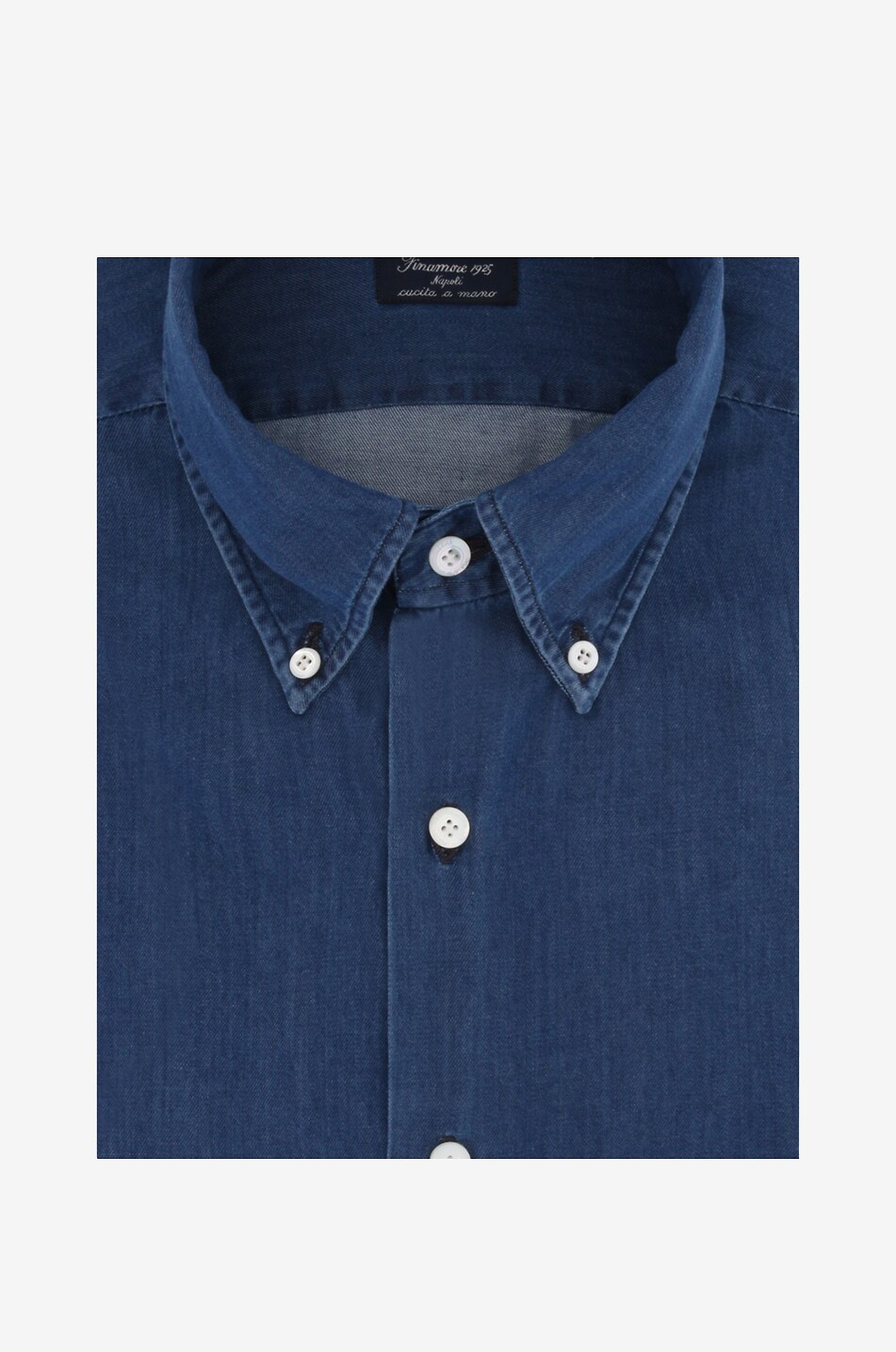 FINAMORE Napoli chambray shirt Men DARK BLUE 2