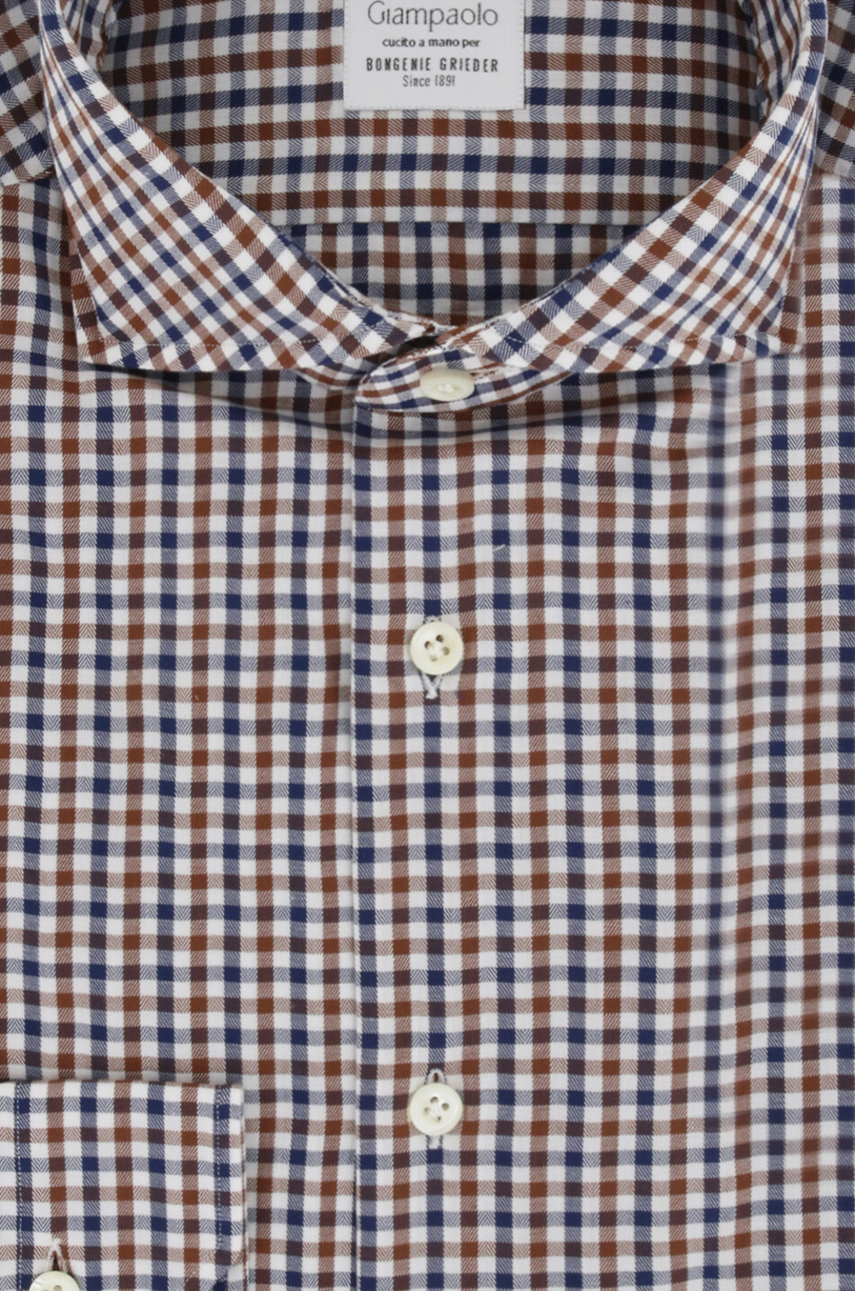 Chemise en coton à carreaux vichy bicolores