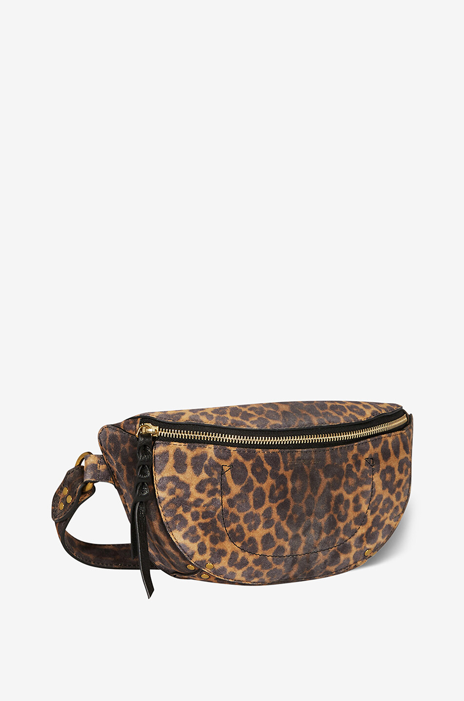 JEROME DREYFUSS Sac banane en daim et cuir grainé Lino Femme MARRON FONCÉ 2