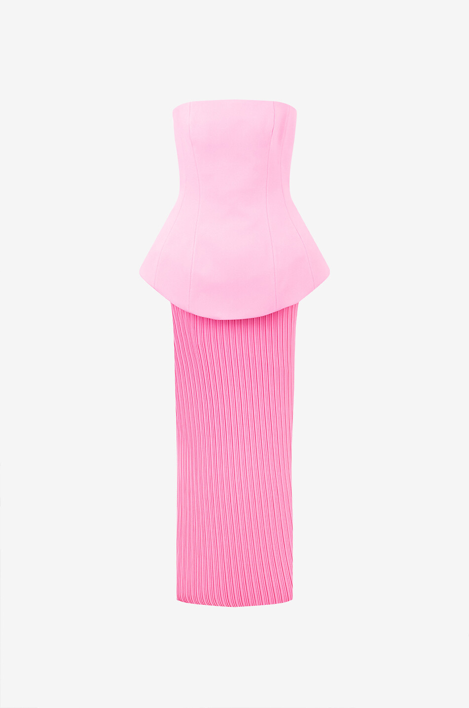 SOLACE LONDON The Arella bustier peplum dress with pleated skirt Women PINK 1