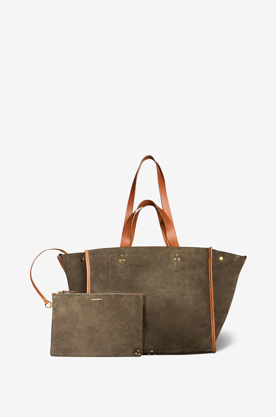 JEROME DREYFUSS Sac cabas en cuir Léon M Femme MARRON FONCÉ 1