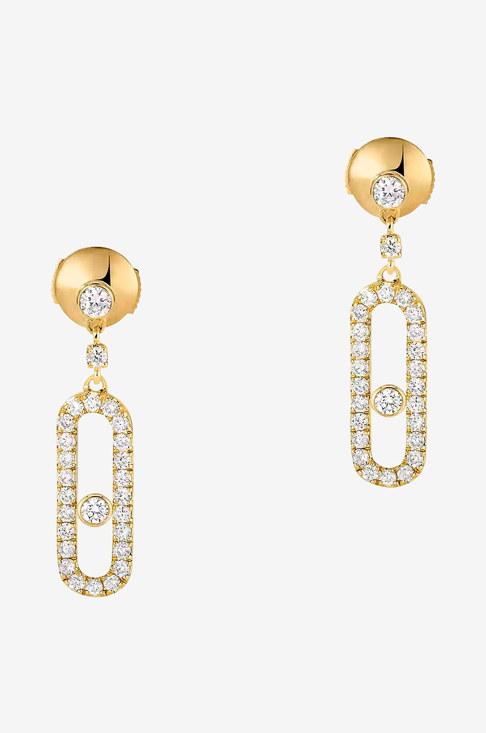 Boucles d'oreilles dormeuses en or jaune et diamants Move Uno