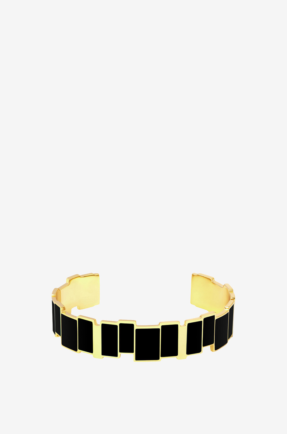 Emaillierter Armreif Inès Noir - 2 cm