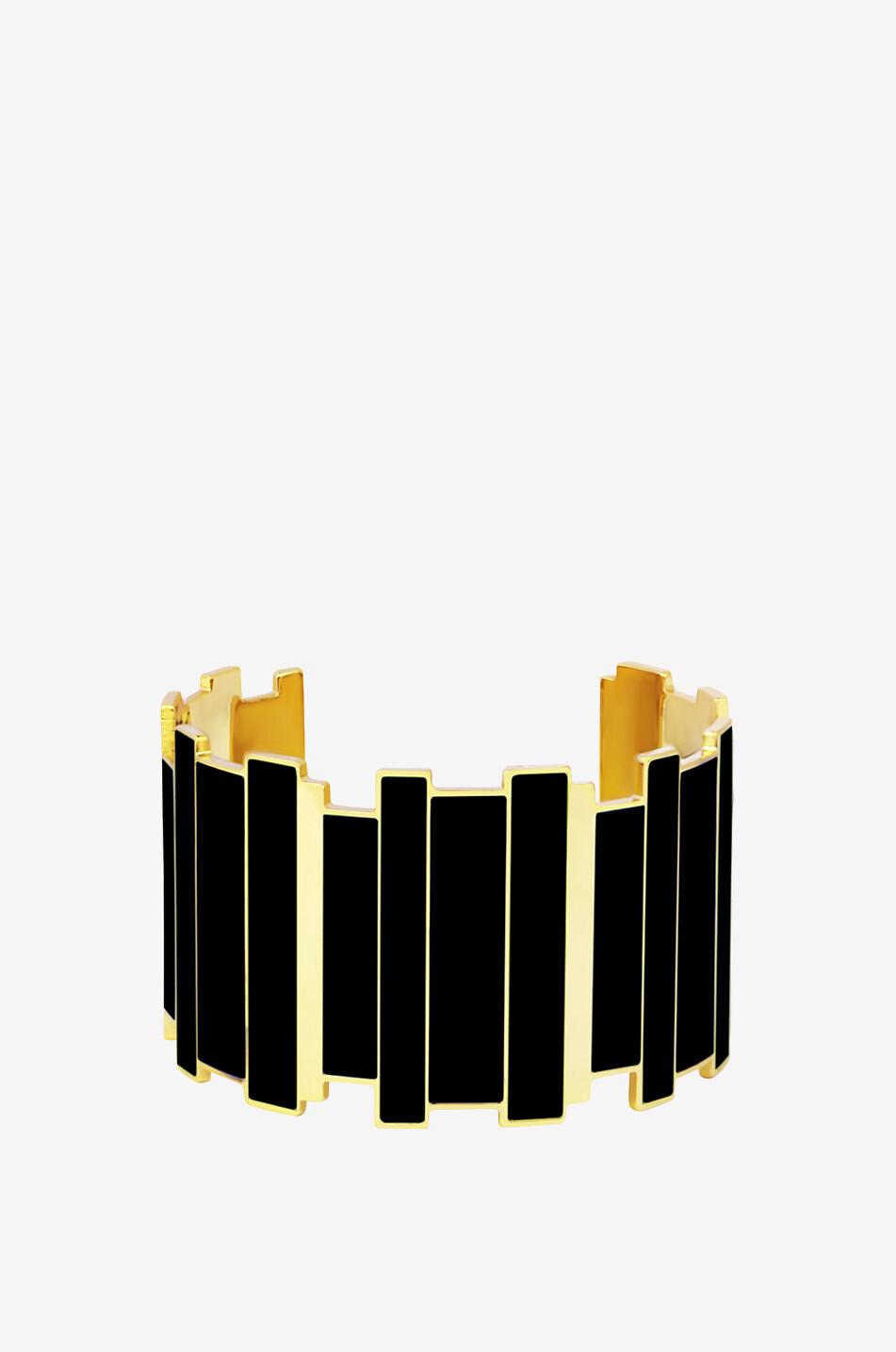 Manchette émaillée Inès Noir - 3 cm