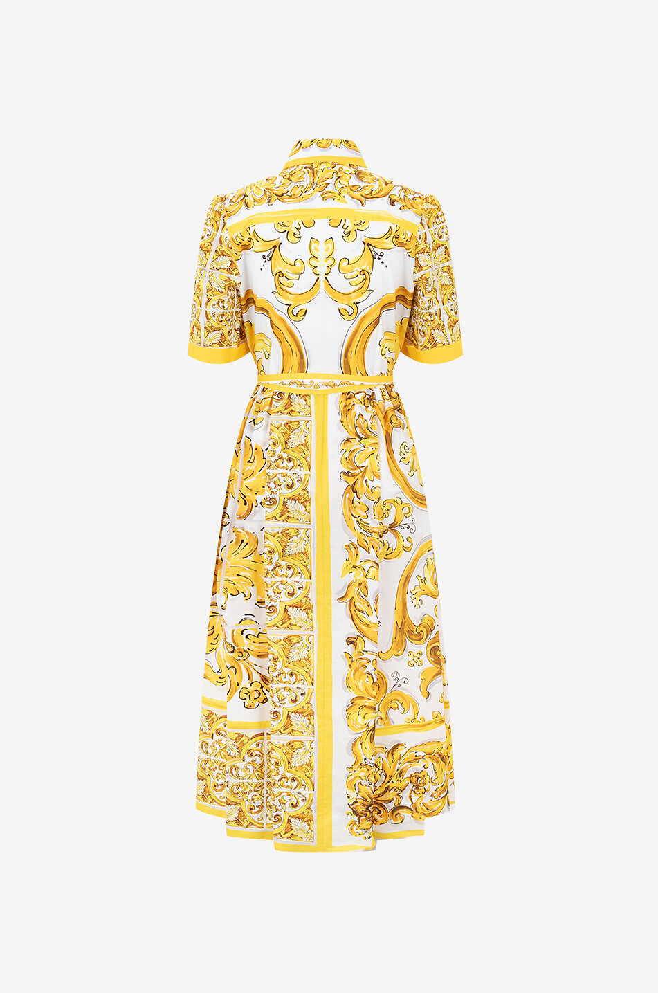DOLCE & GABBANA Majolica printed poplin midi shirt dress Women YELLOW 2