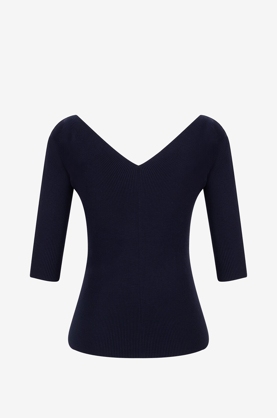WEEKEND MAX MARA Oceano fine-gauge sheath jumper with V-necks Women DARK BLUE 2