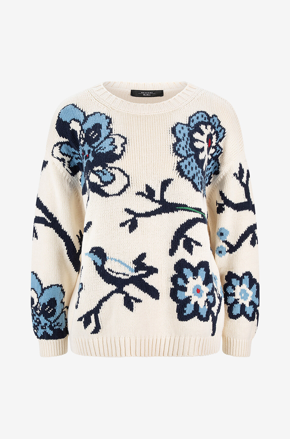 Dolmen loose floral jacquard jumper