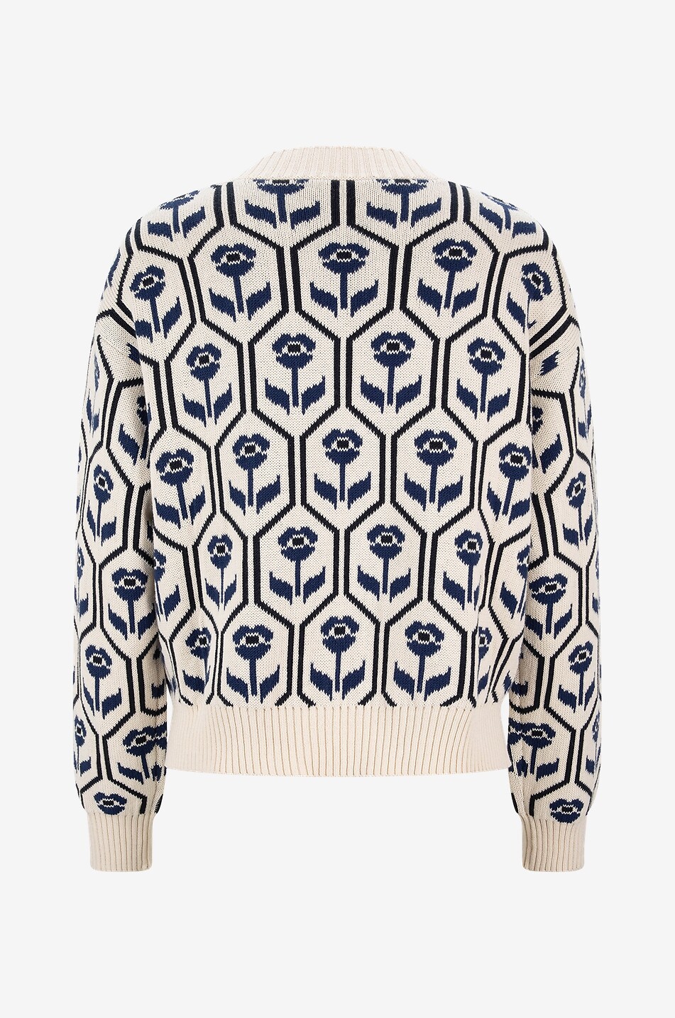 WEEKEND MAX MARA Pull jacquard motif floral et losanges Odeon Femme Beige clair 2