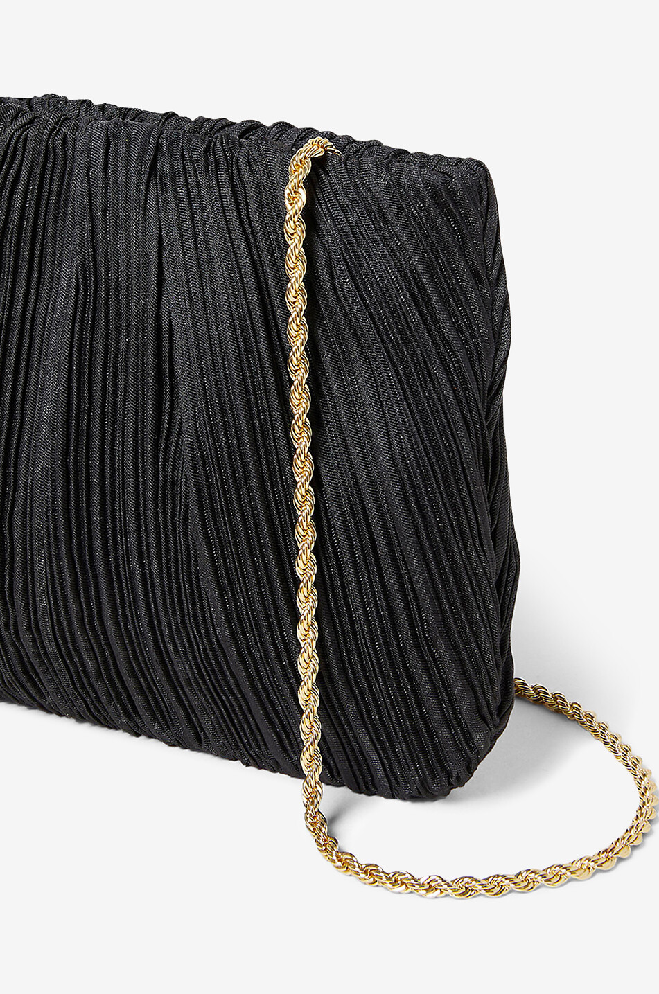LOEFFLER RANDALL Brit pleated fabric clutch Women BLACK 4