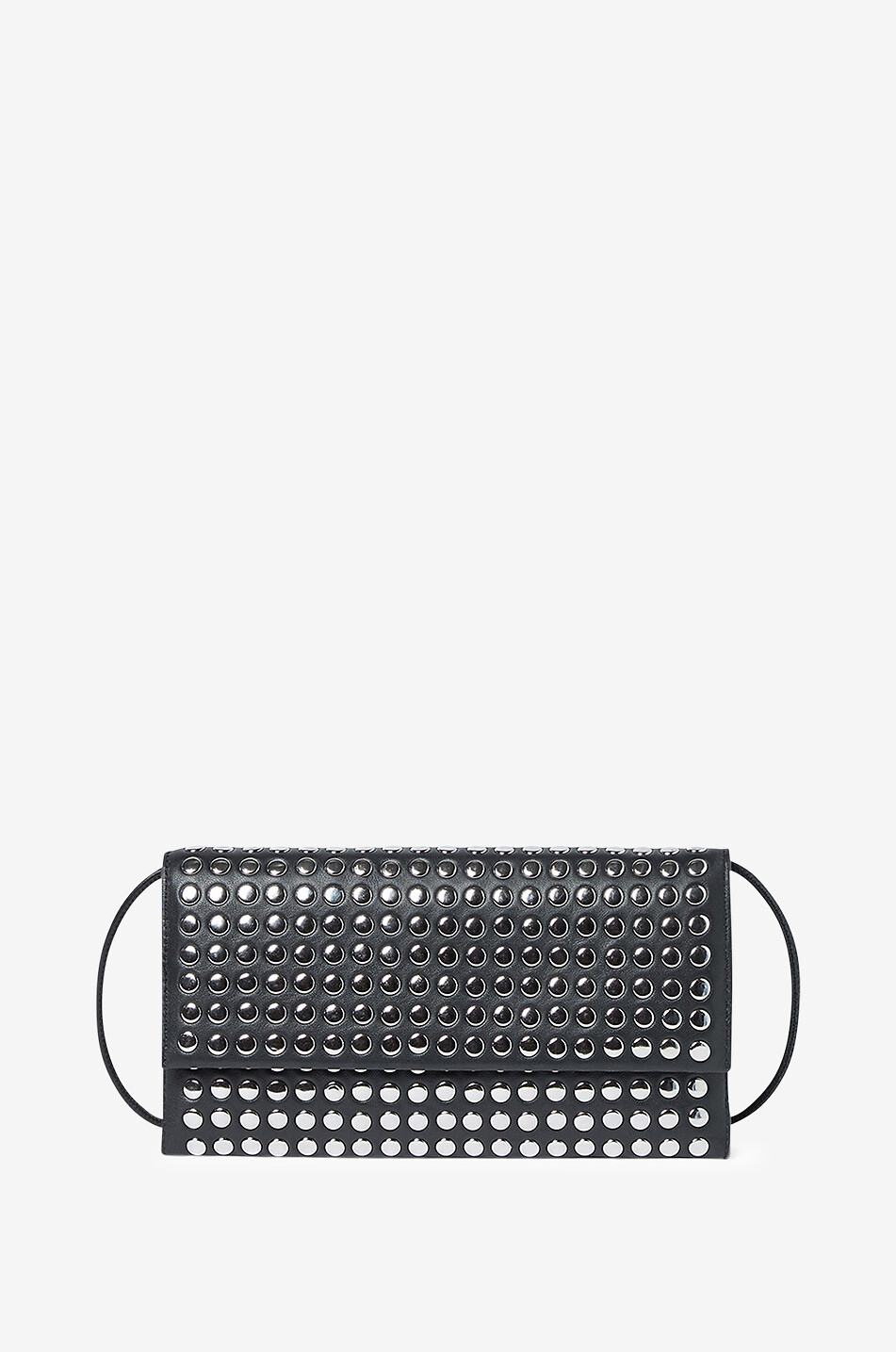 LOEFFLER RANDALL Charlee studded nappa leather clutch Women BLACK 1
