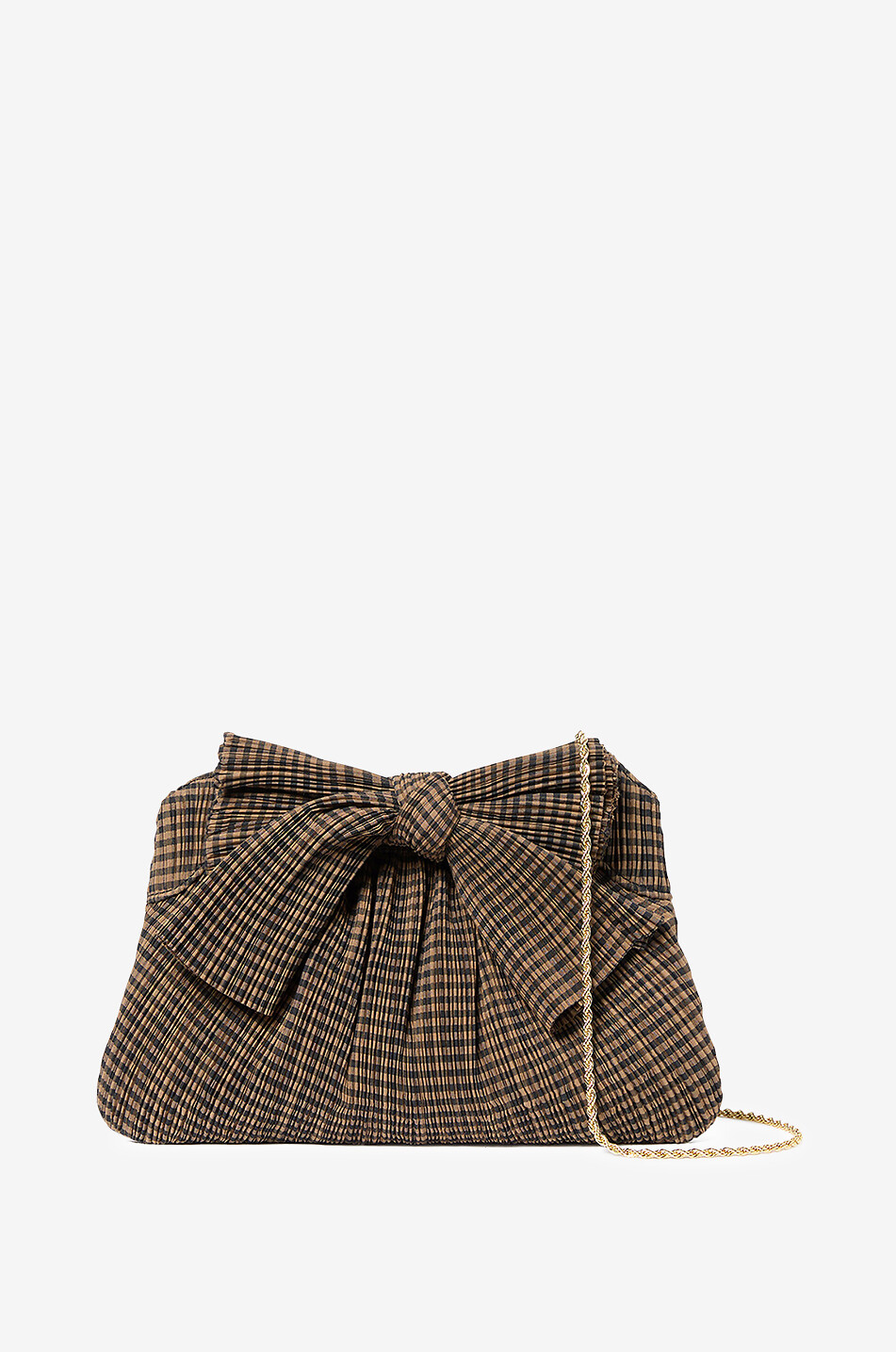 Pochette en tissu plissé détail noeud Rayne