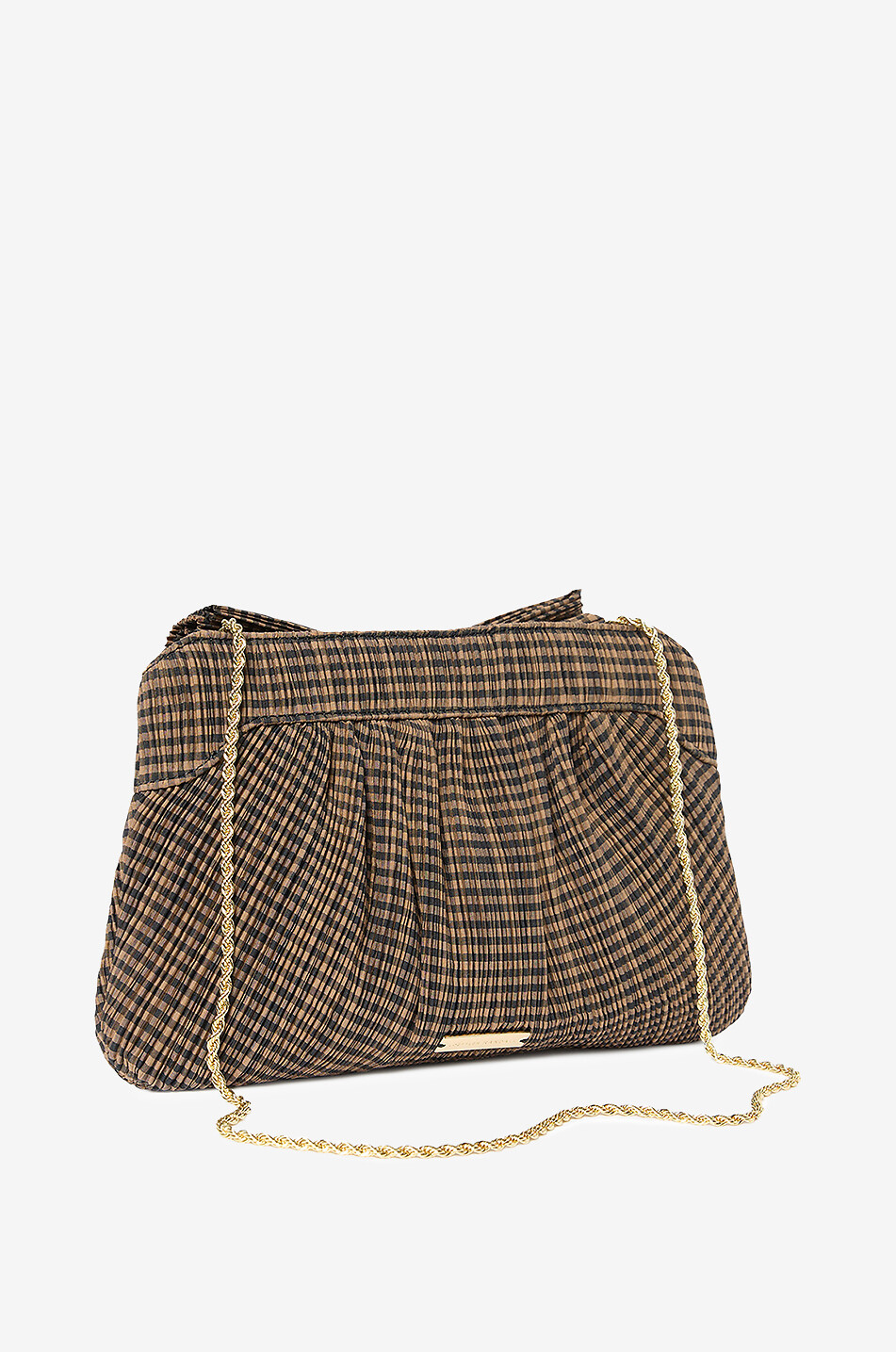 LOEFFLER RANDALL Pochette en tissu plissé détail noeud Rayne Femme MARRON 5