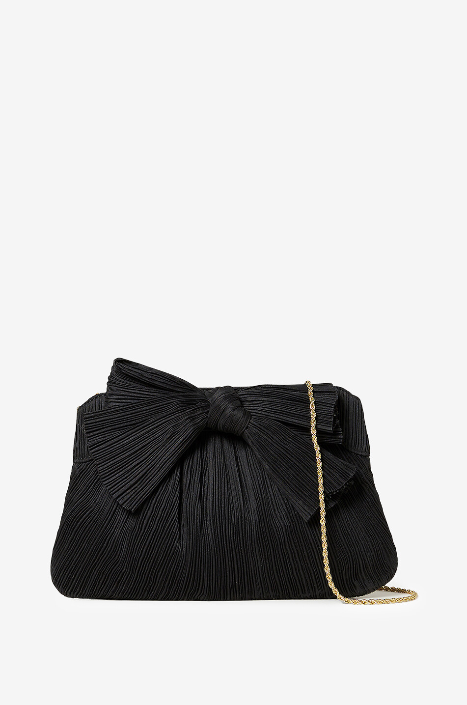 LOEFFLER RANDALL Pochette en tissu plissé détail noeud Rayne Femme NOIR 1