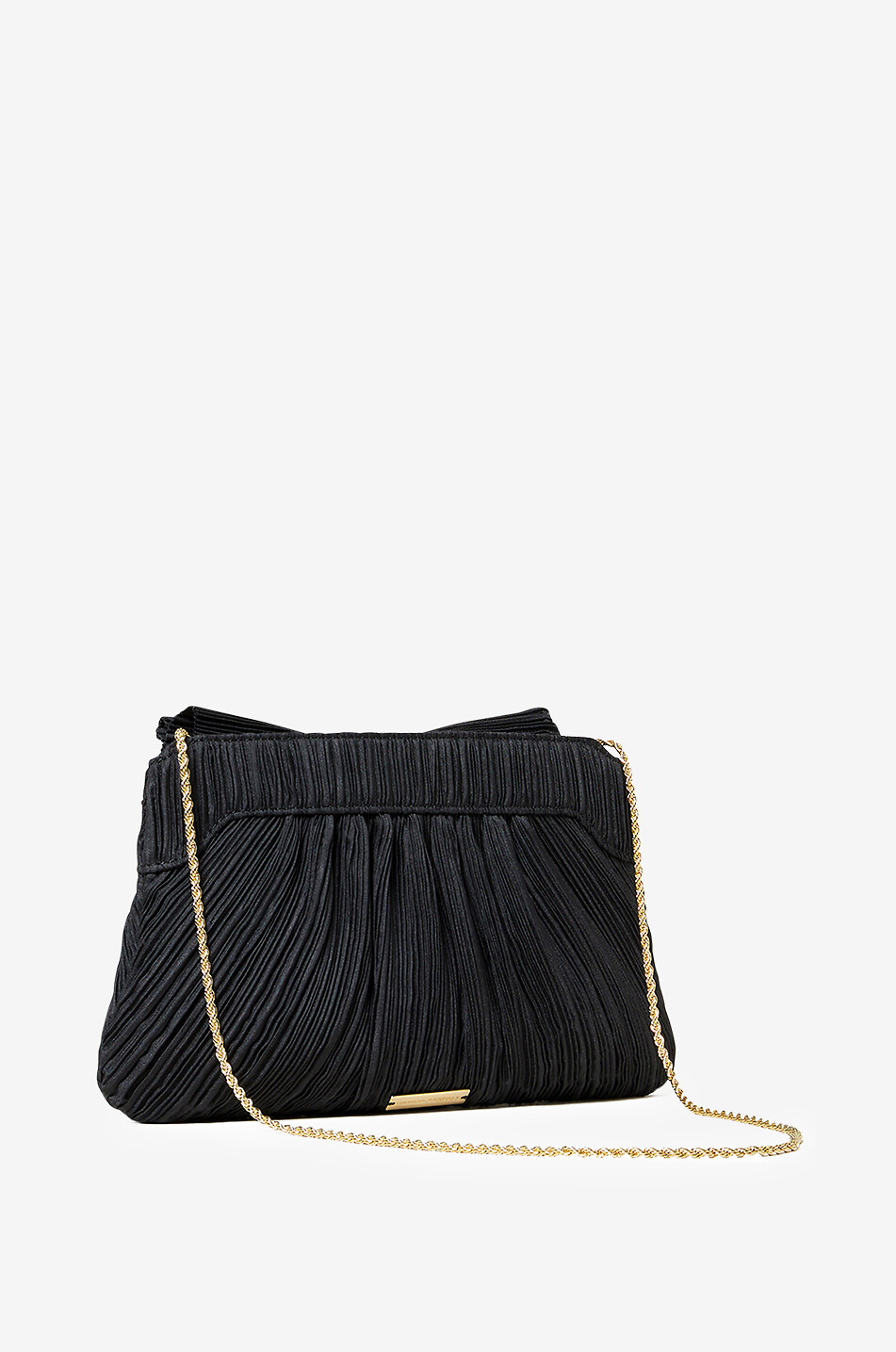 LOEFFLER RANDALL Pochette en tissu plissé détail noeud Rayne Femme NOIR 2