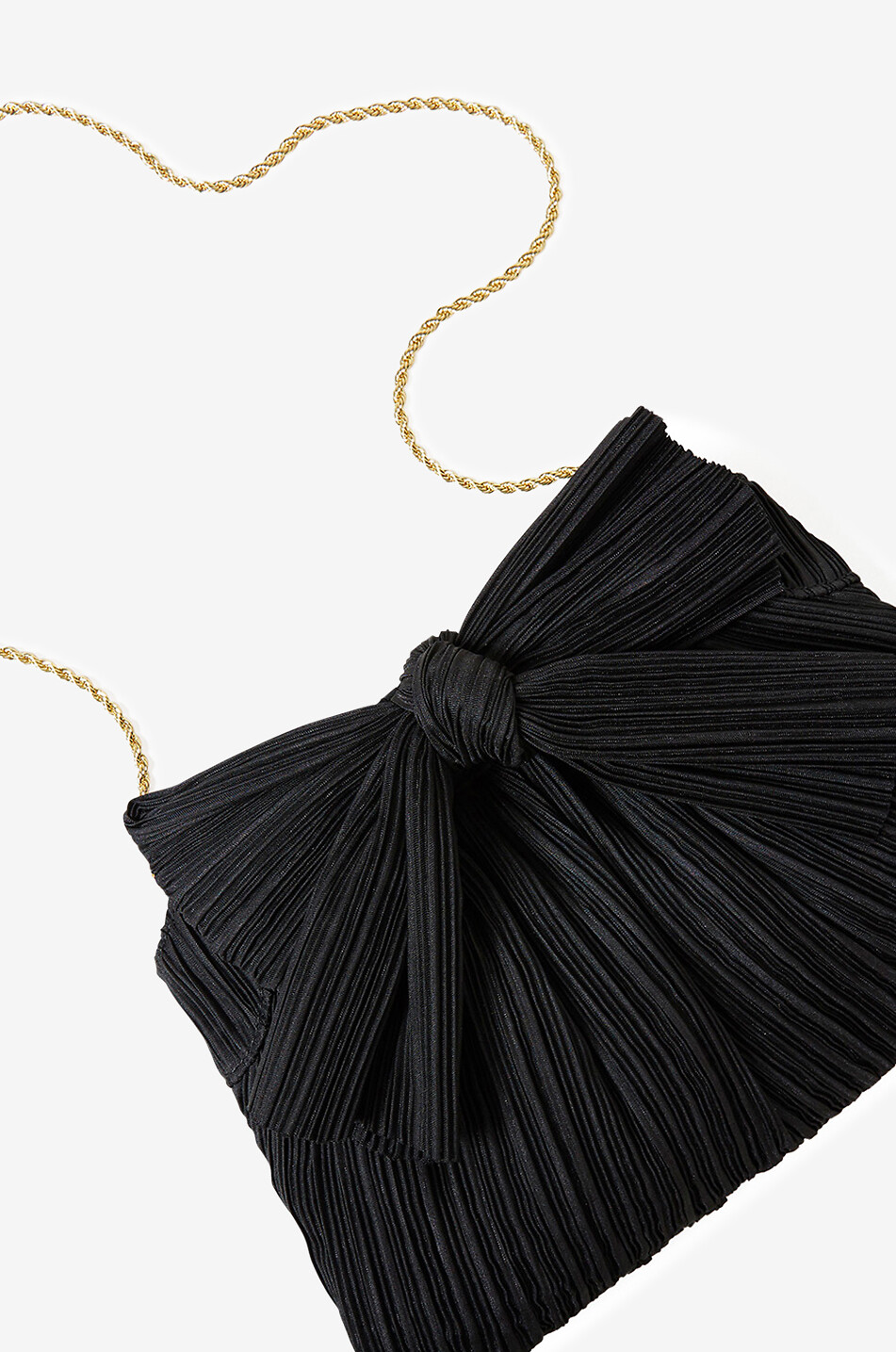 LOEFFLER RANDALL Pochette en tissu plissé détail noeud Rayne Femme NOIR 4