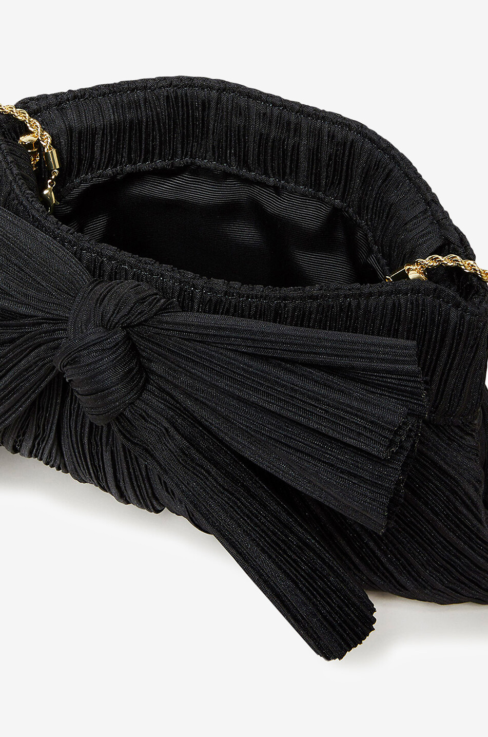 LOEFFLER RANDALL Pochette en tissu plissé détail noeud Rayne Femme NOIR 5