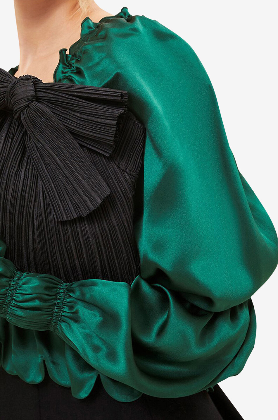 LOEFFLER RANDALL Pochette en tissu plissé détail noeud Rayne Femme NOIR 3