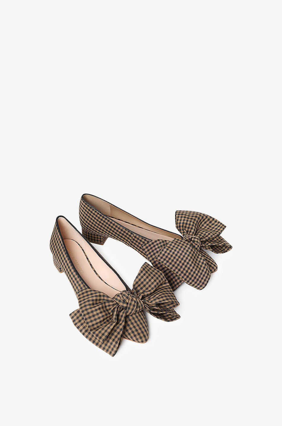 Ballerines en tissu à carreaux vichy et noeud Noa