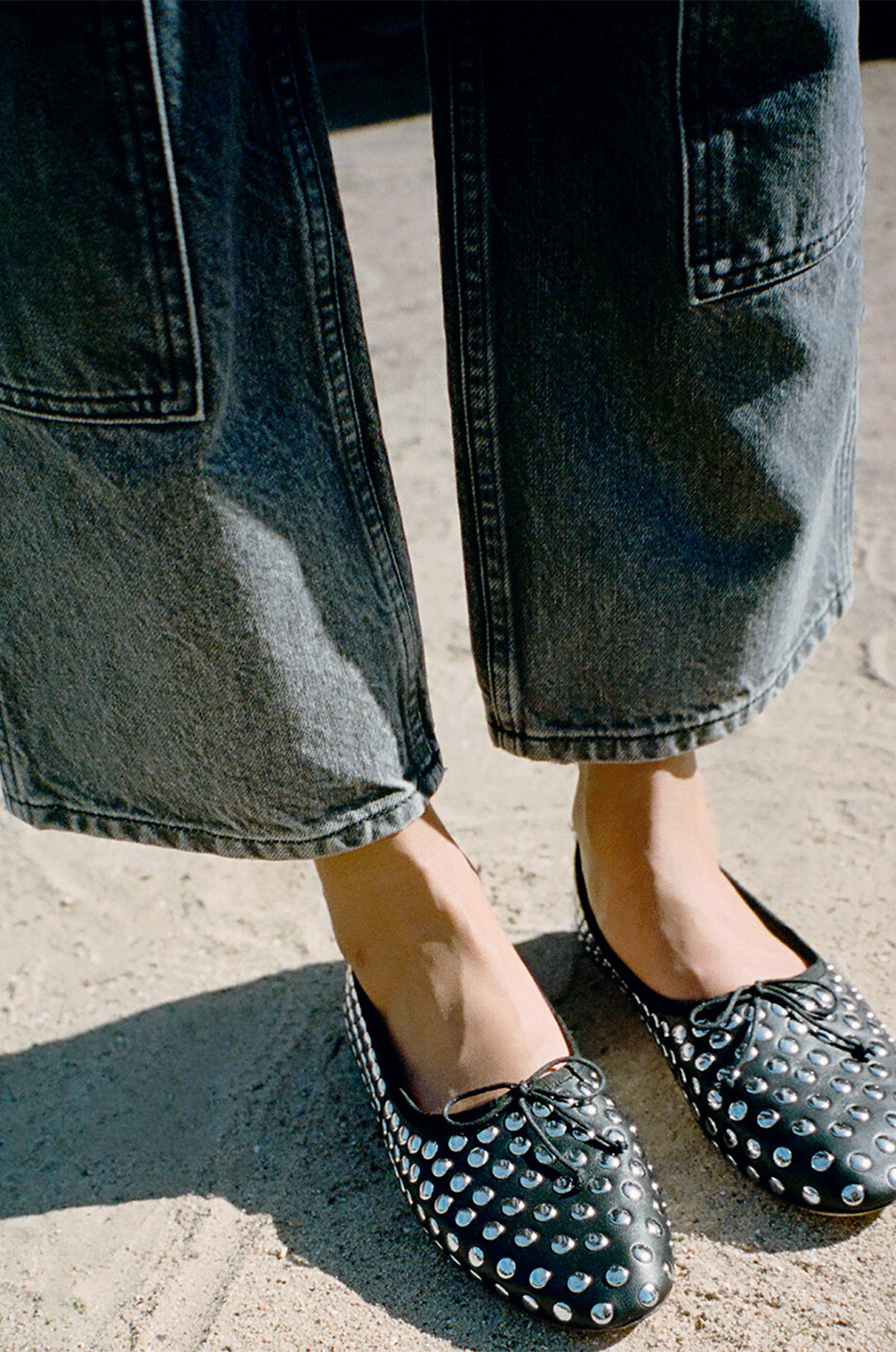 Ballerines cloutées en cuir nappa Landon