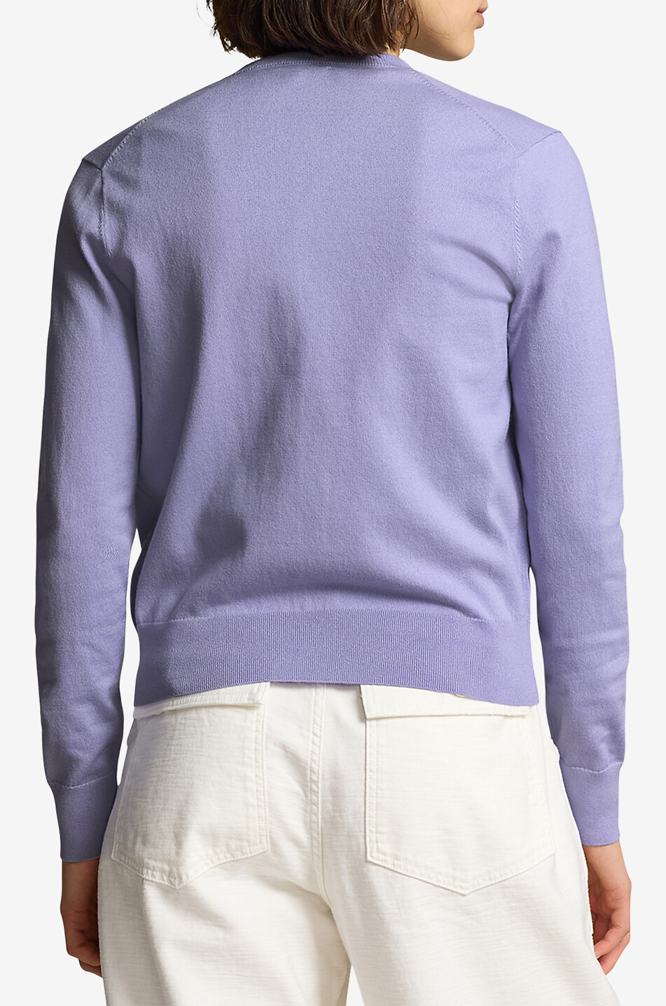POLO RALPH LAUREN Pony thin cotton blend round neck cardigan Women LIGHT PURPLE 3