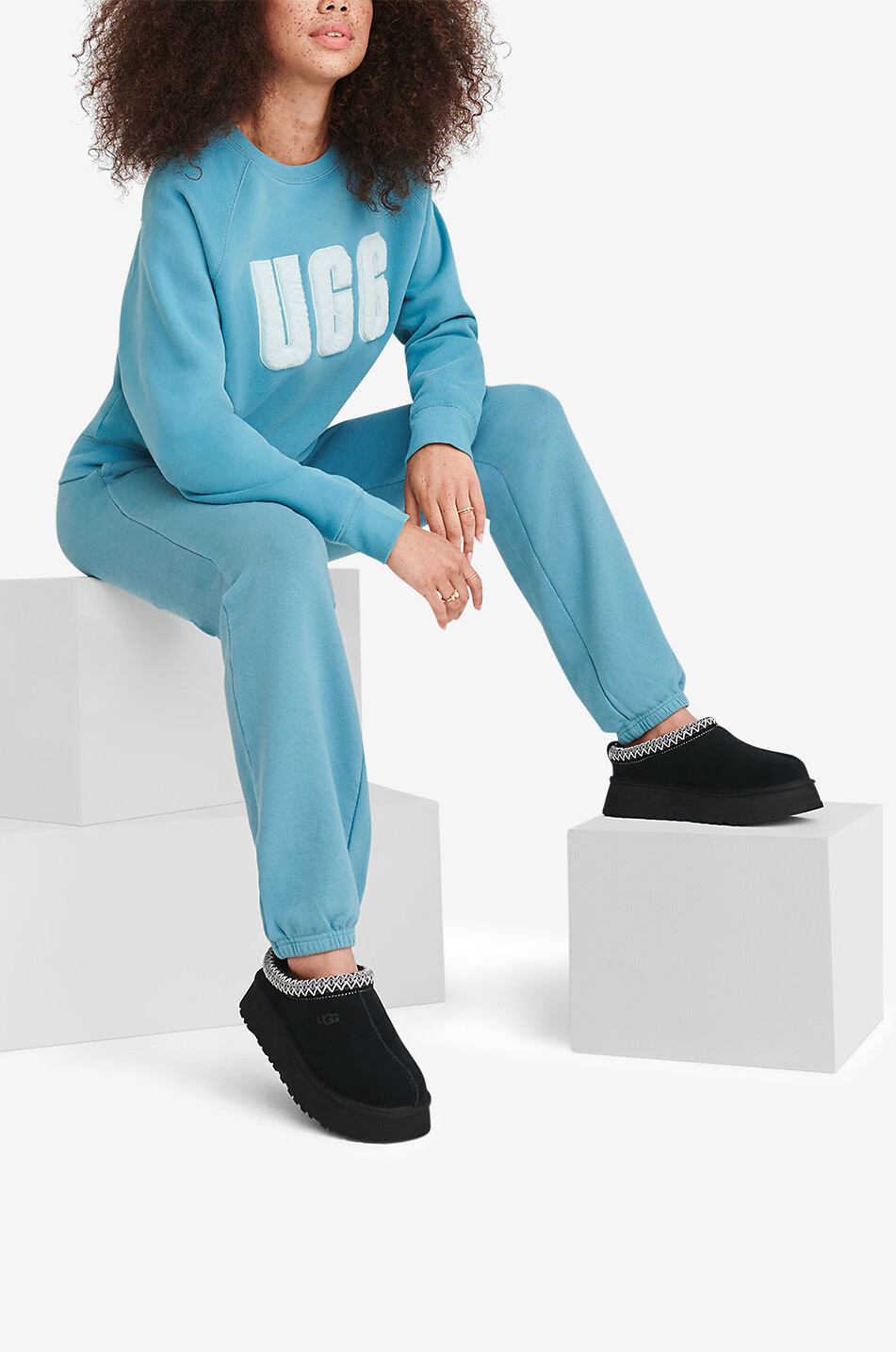 UGG Gefütterte Wildleder-Pantoffeln Tazz Damen SCHWARZ 4