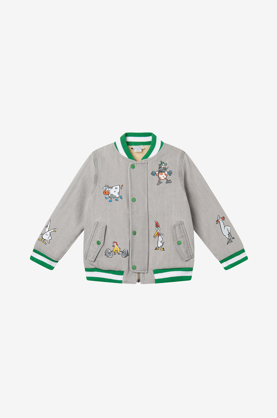 Denim- und Strick-Bomberjacke für Jungen Sporty Farm Animals