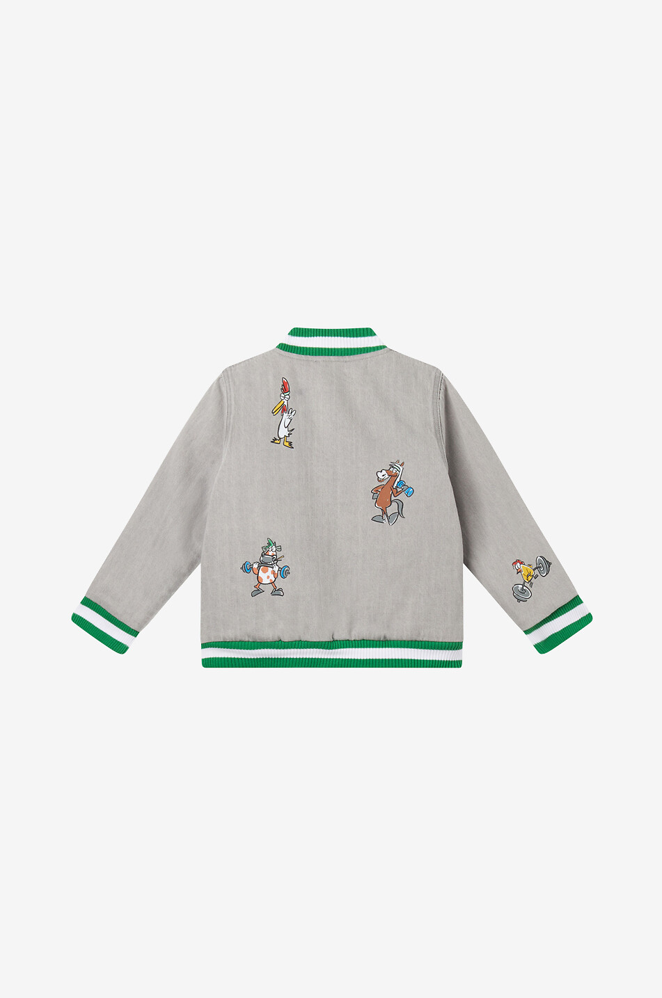 Denim- und Strick-Bomberjacke für Jungen Sporty Farm Animals