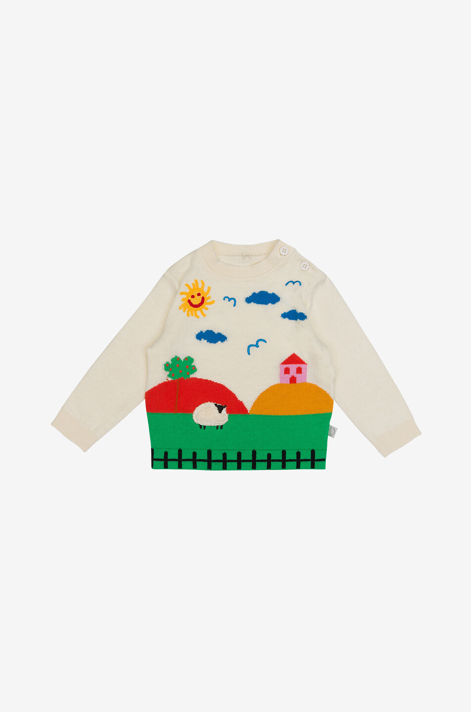 Farm baby cotton and wool jacquard jumper