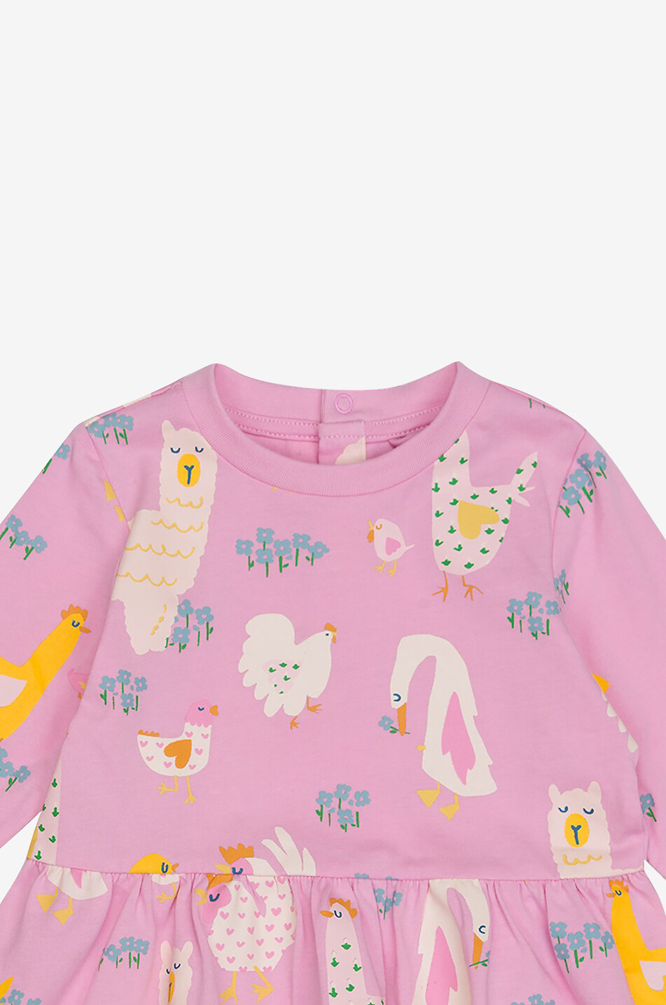 Baby-Langarmkleid aus Jersey Farm Animals