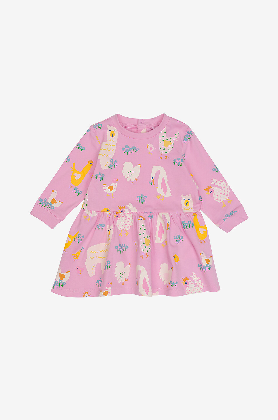 Baby-Langarmkleid aus Jersey Farm Animals