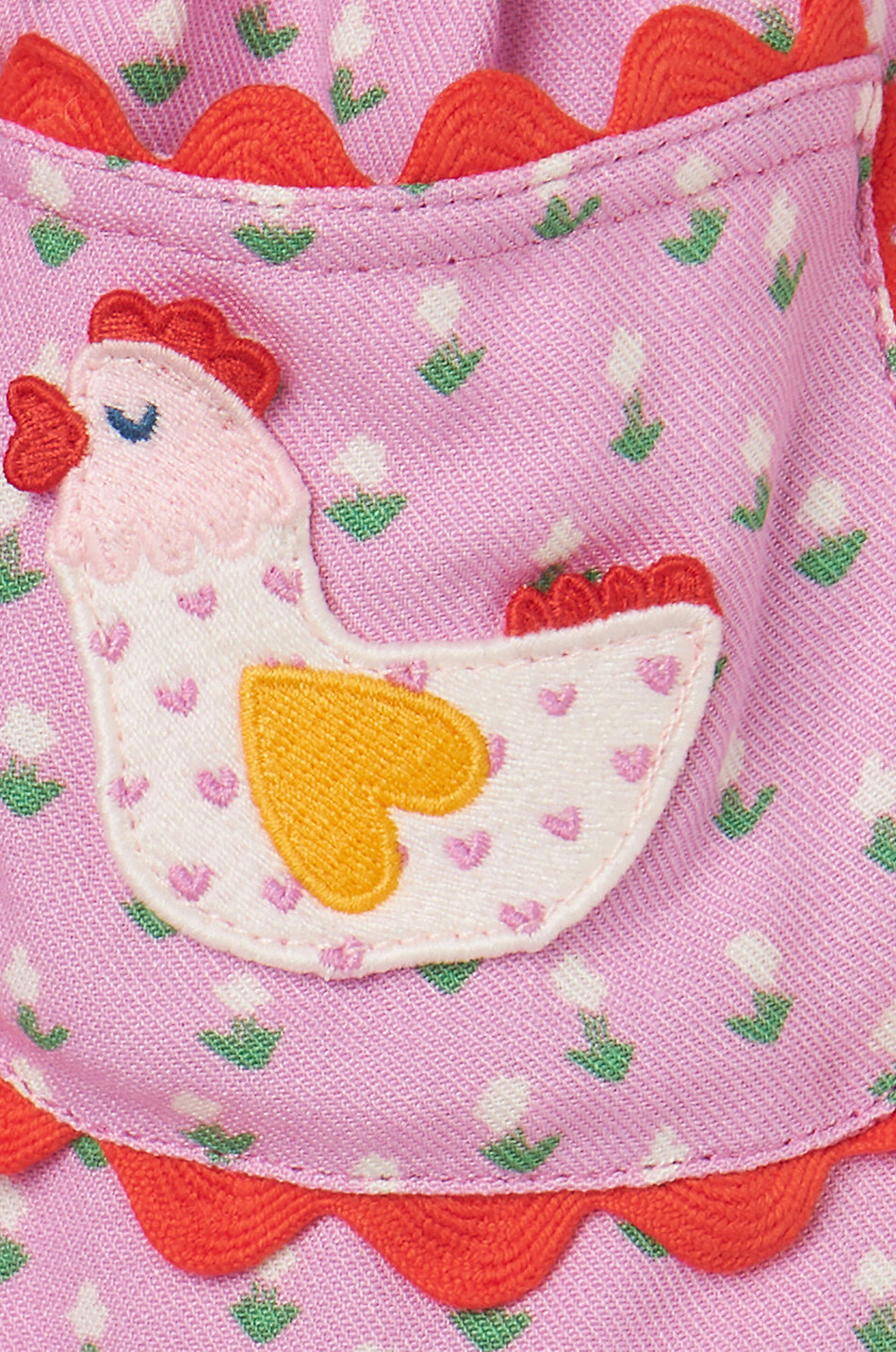 Chicken floral baby twill dress and bloomers