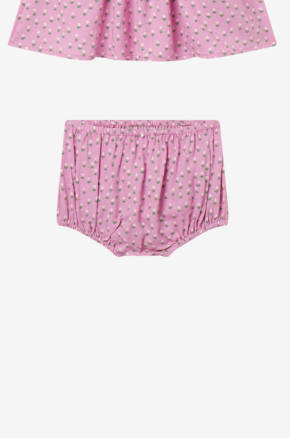 Geblümtes Babykleid und Bloomers aus Twill Chicken