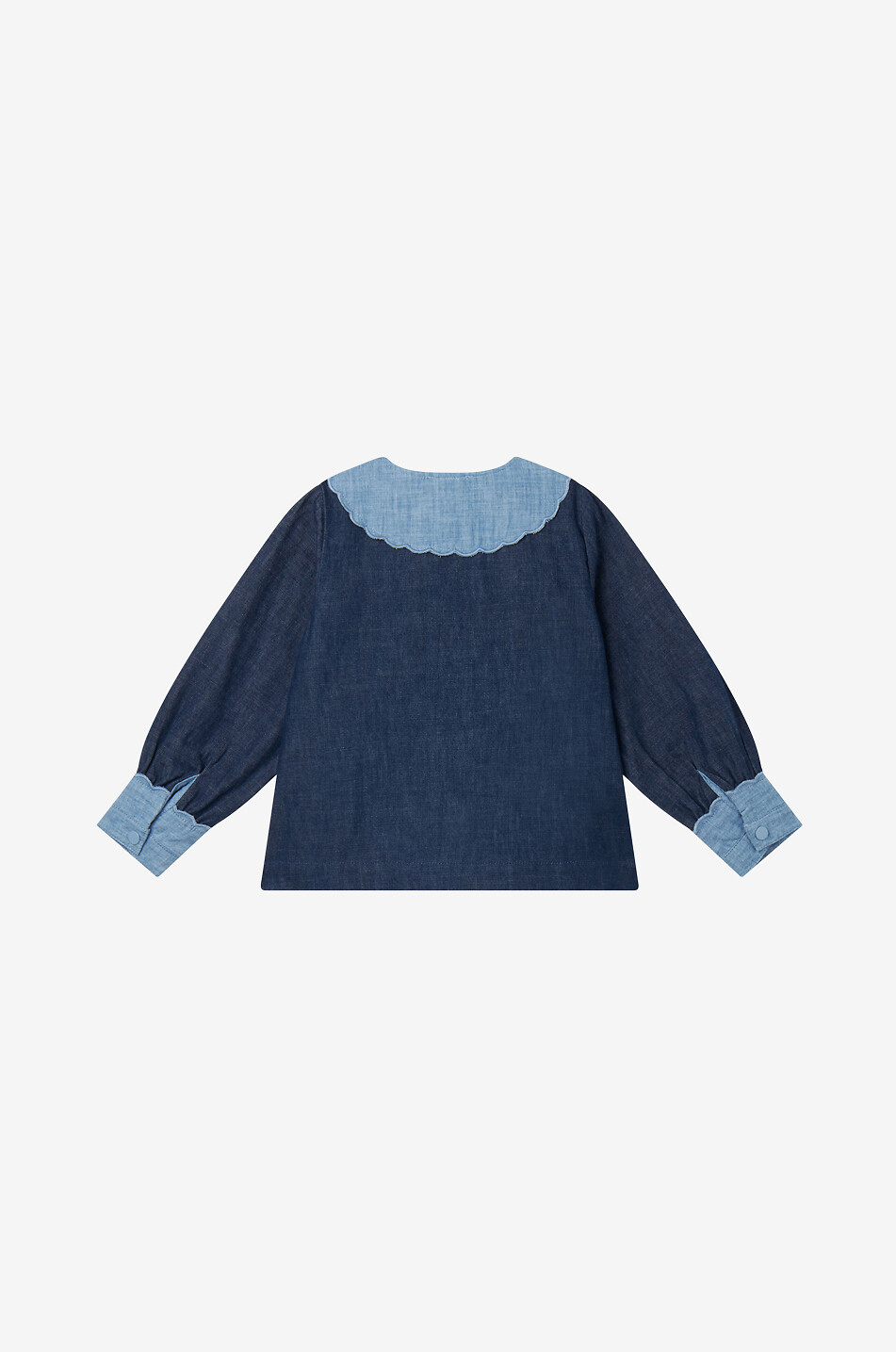 STELLA McCARTNEY KID Farm embroidered denim girls' blouse Girl BLUE 2