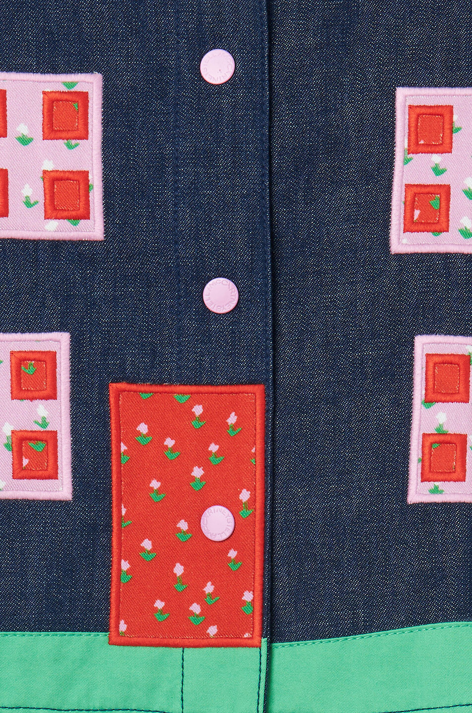 STELLA McCARTNEY KID Farm embroidered denim girls' blouse Girl BLUE 3