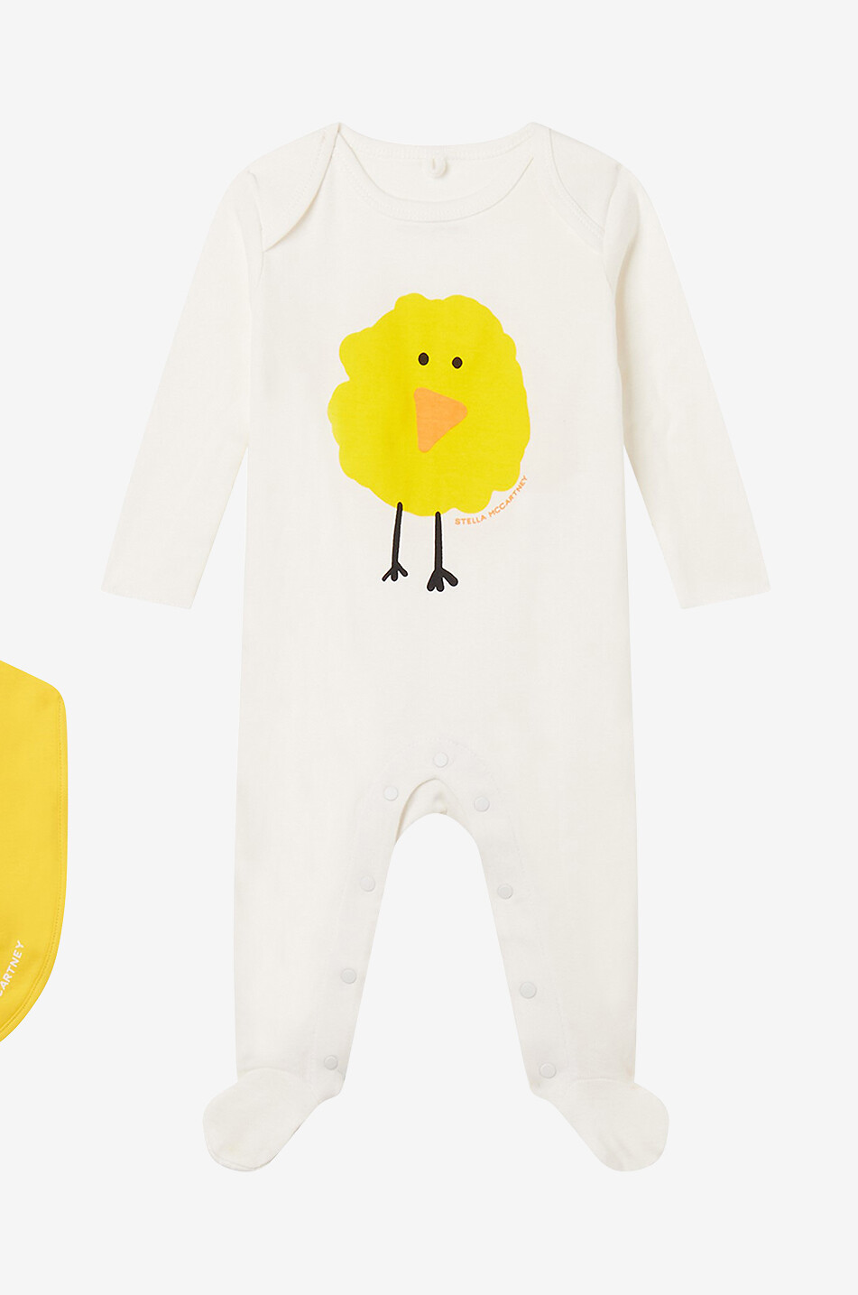 Chick baby bib and pyjamas set