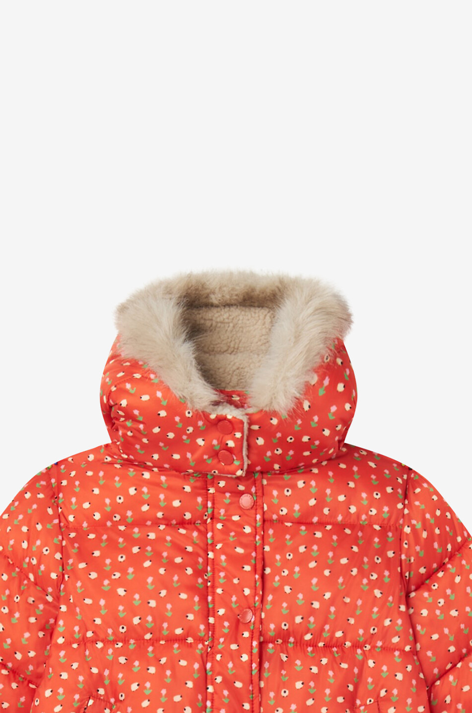 Sheep & Florals girls' hooded down jacket